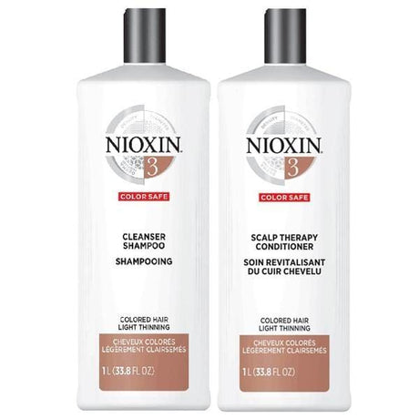 NIOXIN #3 Color Safe - Colored Hair Light Thinning (Set of 2 Steps) - Jessica Nail & Beauty Supply - Canada Nail Beauty Supply - SHAMPOO & CONDITIONER