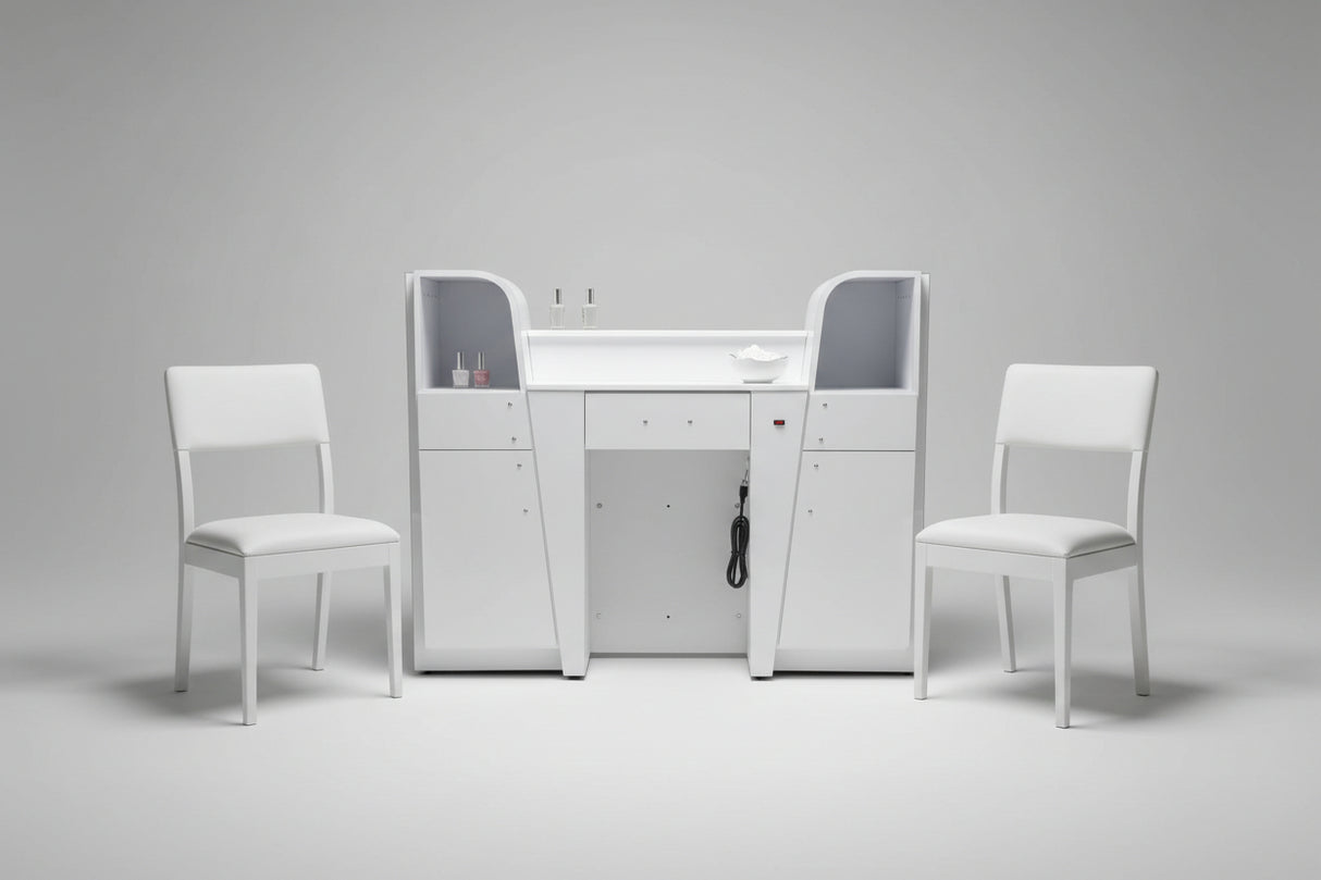 Nail White Reception Desk (Please Call JNBS to Order)