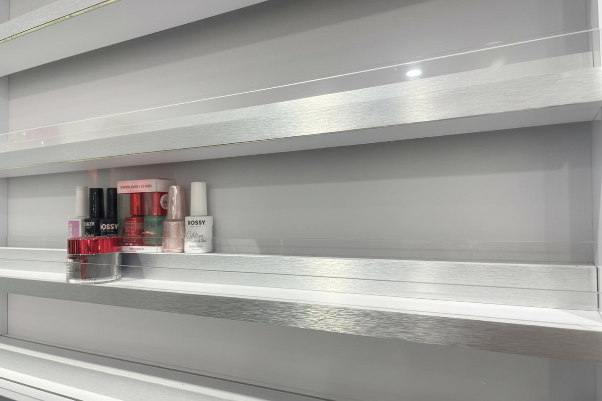 Nail Rack White Silver 2 levels Wall Mount (Please Call JNBS to Order)