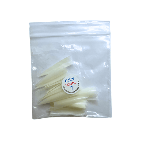 U.S.N Stiletto Natural Nail Tips Refill Bag (Bag of 50 pcs)