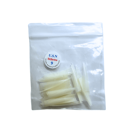 U.S.N Stiletto Natural Nail Tips Refill Bag (Bag of 50 pcs)