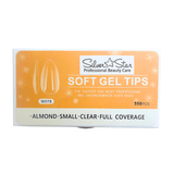 Silver Star Nail Tips Box Almond Small Clear (Box of 550 pcs)