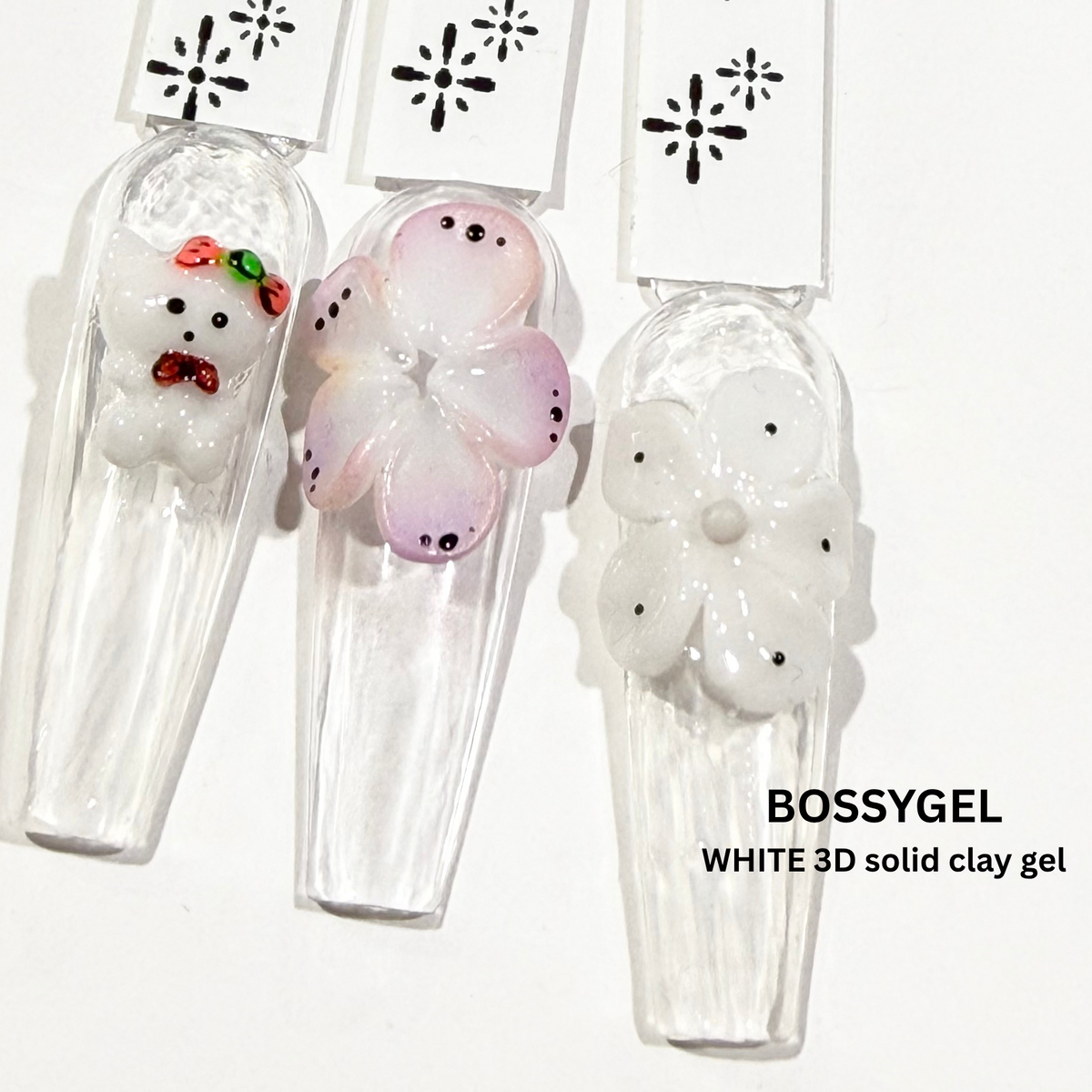 Bossy 3D Solid Clay Gel | Non-Sticky Moldable Nail Art Gel