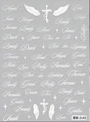 Nail Decals Gothic Calligraphy & Y2K Angel Wings Nail Stickers