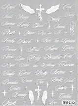 Nail Decals Gothic Calligraphy & Y2K Angel Wings Nail Stickers