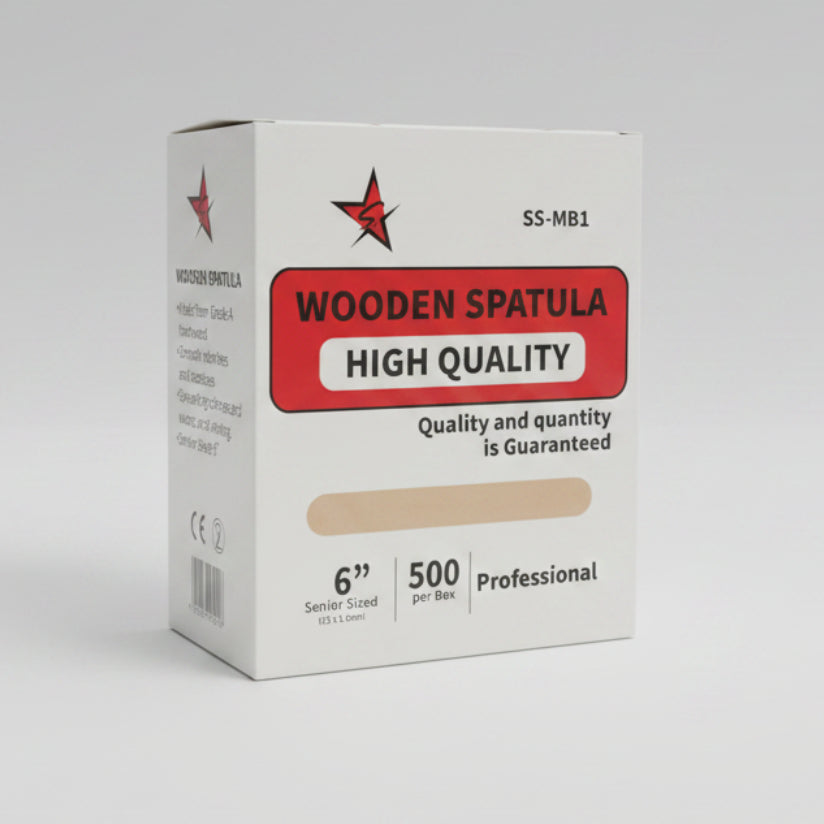 Silver Star Wood Stick Spatula 6" (500pcs)