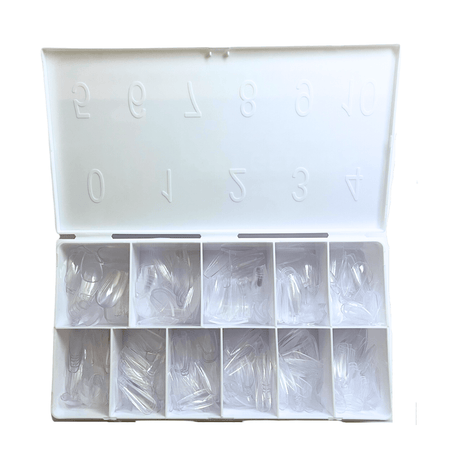 Silver Star Nail Tips Coffin Medium / Large Clear (Box of 550 pcs)