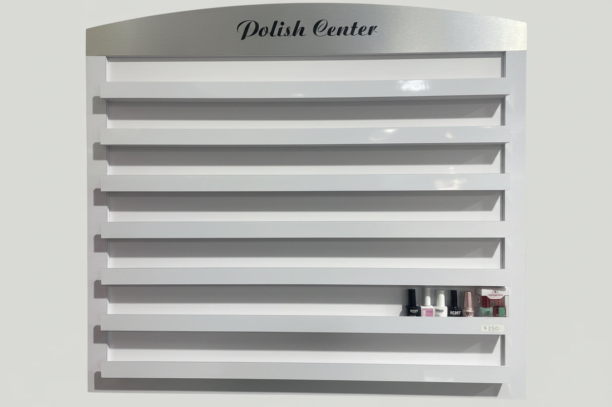 Nail Rack White Silver Wall Mount (Please Call JNBS to Order)