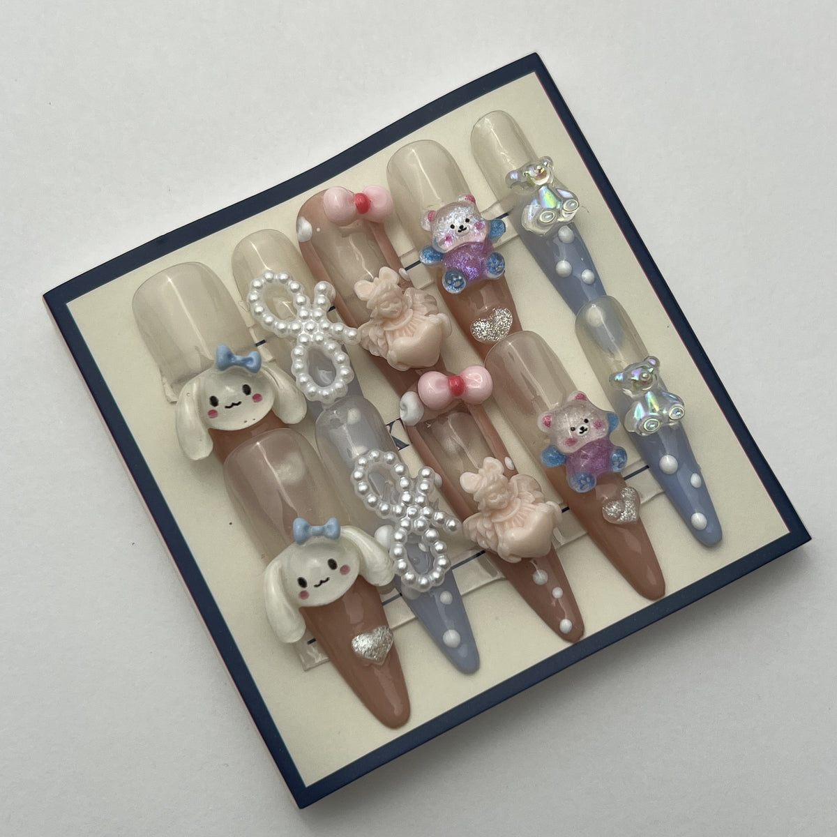 KUZA Press On Nails - Stiletto / Coffin / Almond Nails Special Designs - Small size - 8909/8910/8911/8912/8913