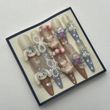 KUZA Press On Nails - Stiletto / Coffin / Almond Nails Special Designs - Small size - 8909/8910/8911/8912/8913