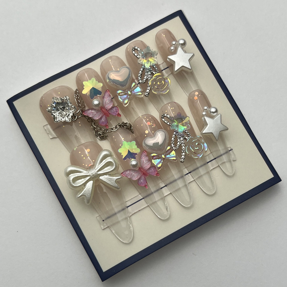 KUZA Press On Nails - Stiletto / Coffin / Almond Nails Special Designs - Small size - 8909/8910/8911/8912/8913