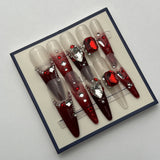 KUZA Press On Nails - Stiletto / Coffin / Almond Nails Special Designs - Small size - 8909/8910/8911/8912/8913
