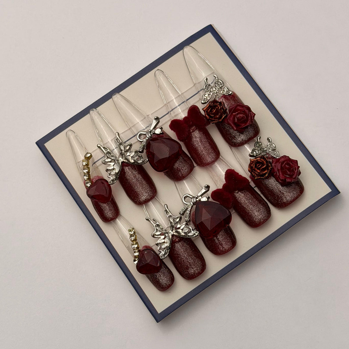 KUZA Press On Nails - Stiletto / Coffin / Almond Nails Special Designs - Small size - 8909/8910/8911/8912/8913