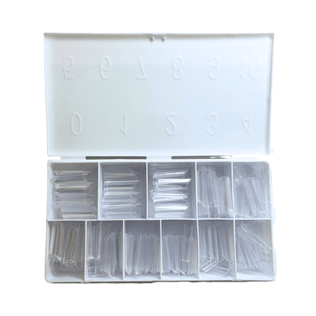 Silver Star Nail Tips Box Bamboo Medium Clear (Box of 550 pcs)