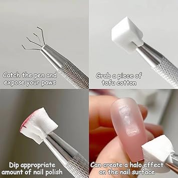 JNBS Mini Nail Sponges with Grabbing Pen (Assorted Color)