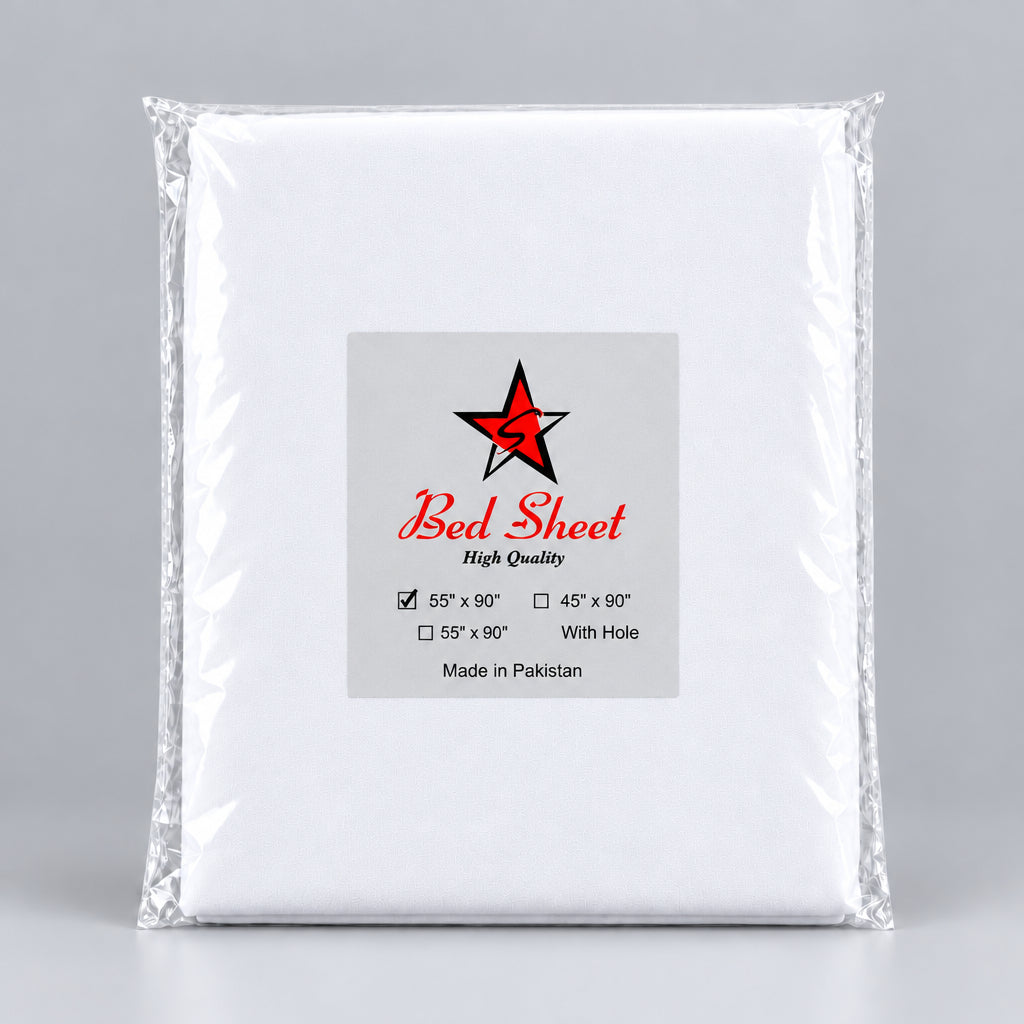Silver Bed Sheet With Hole 55" x 90"