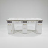 JNBS Royal Double Manicure Table with Ceramic Table Top (Please Call JNBS to Order)