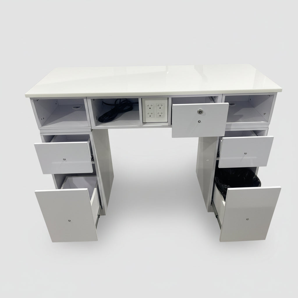 Manicure Nail Table Single JN - 01 White Grey (Please Call JNBS to Order)