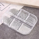 JNBS 3D Nail Art Mini Caviar Beads (Silver) 6 grid 0.5mm-1mm