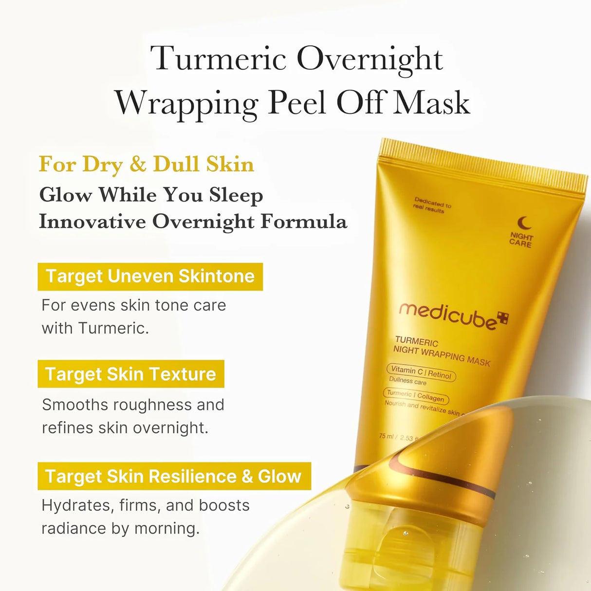 MEDICUBE Kojic Acid Turmeric Night Wrapping Mask 75mL