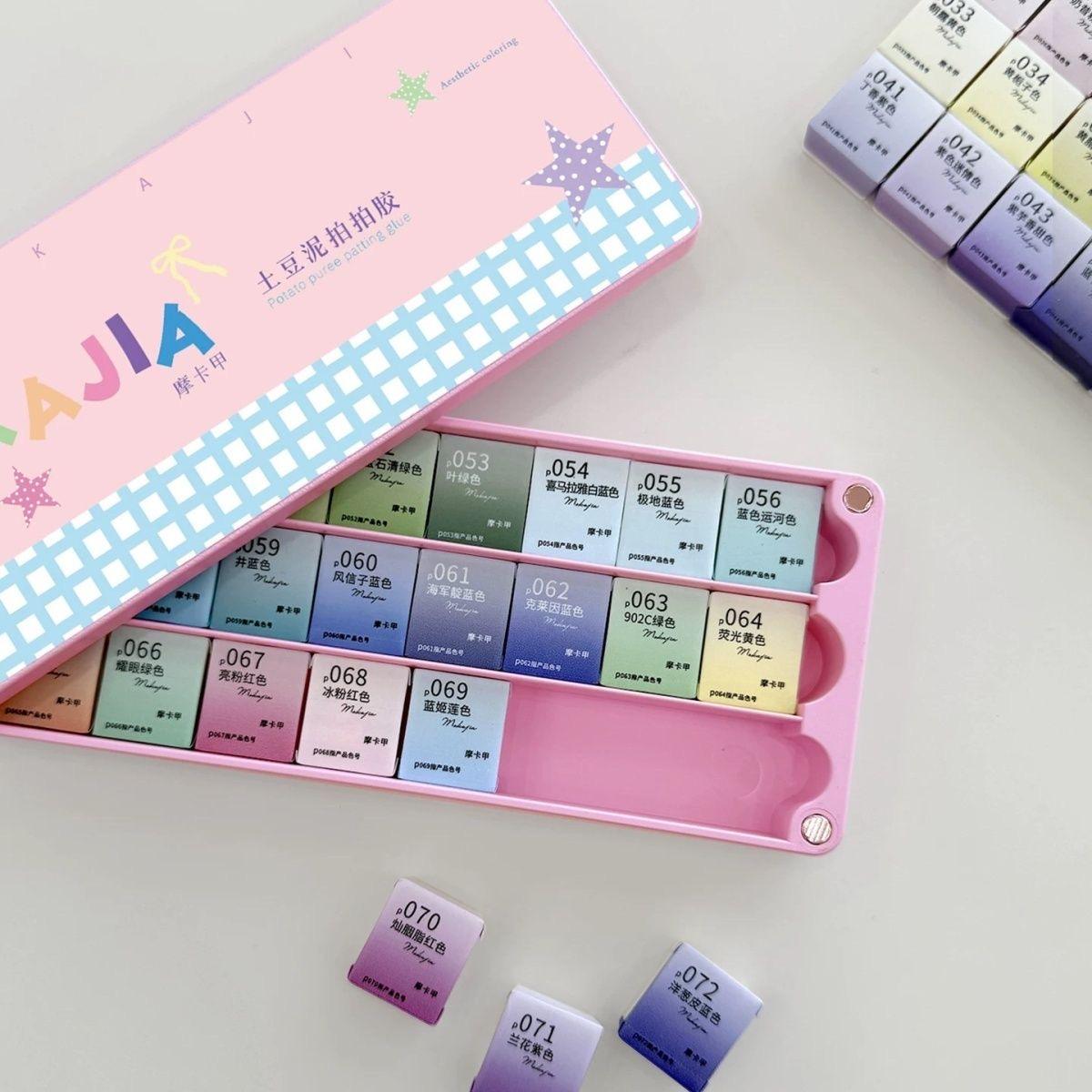 MOKAJIA 72-Color Potato Mud Painting Gel Set | Solid UV/LED Nail Art Gel