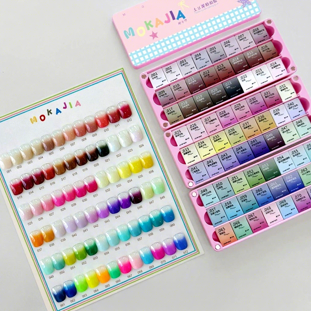 MOKAJIA 72-Color Potato Mud Painting Gel Set | Solid UV/LED Nail Art Gel