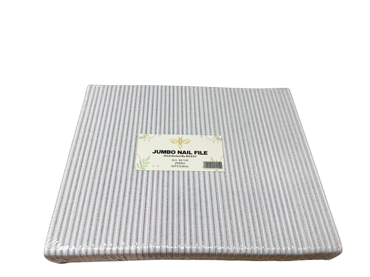 Bossy Bee Nail File Jumbo Square Zebra (Thick foam)