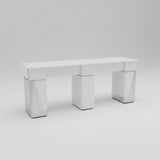 Manicure Nail Table Double TJ-42 - White/Silver - White Top (Please Call JNBS to Order)