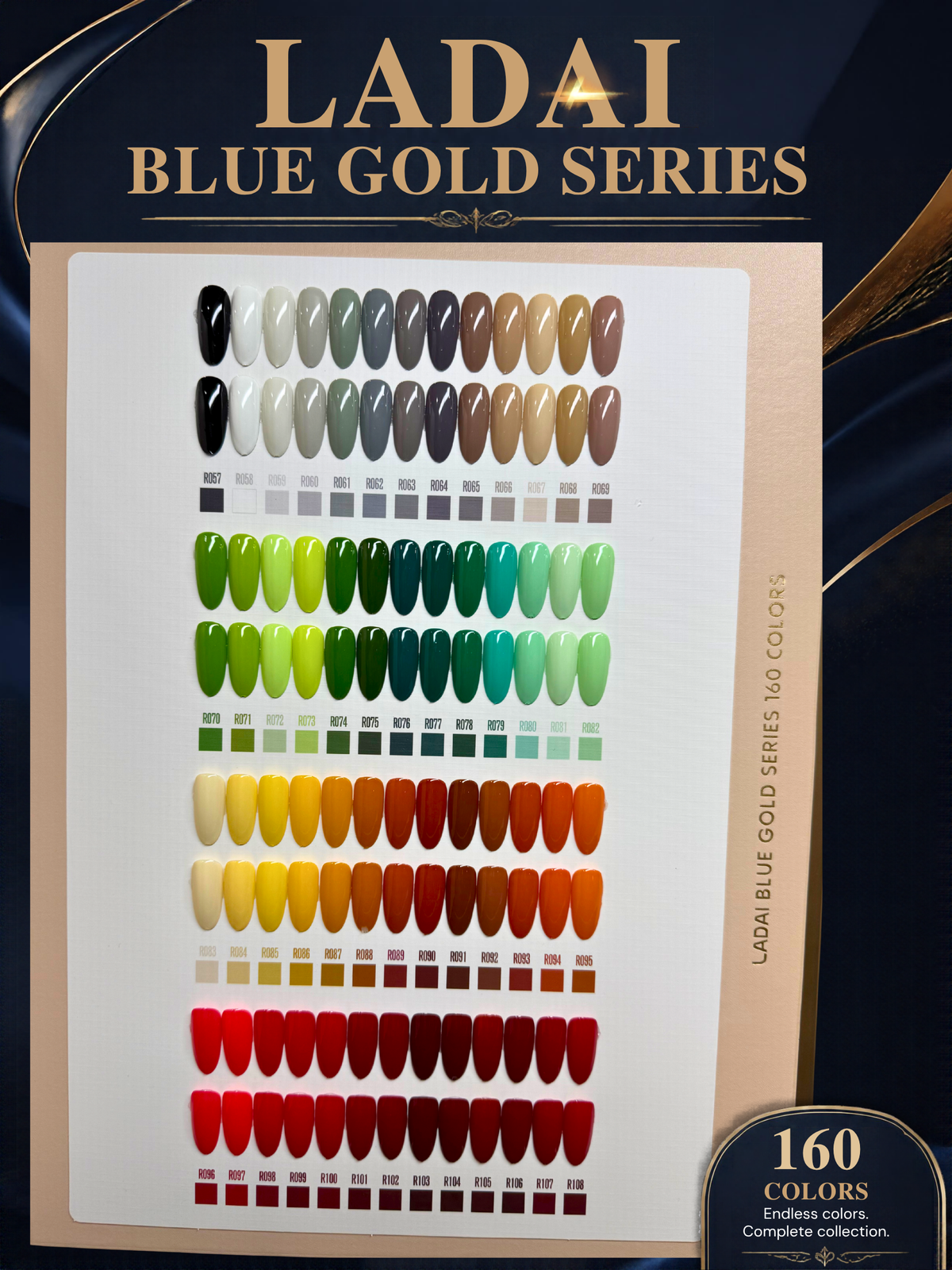 LADAI Blue Gold Series 160-Color Gel Polish Collection | HEMA & TPO Free