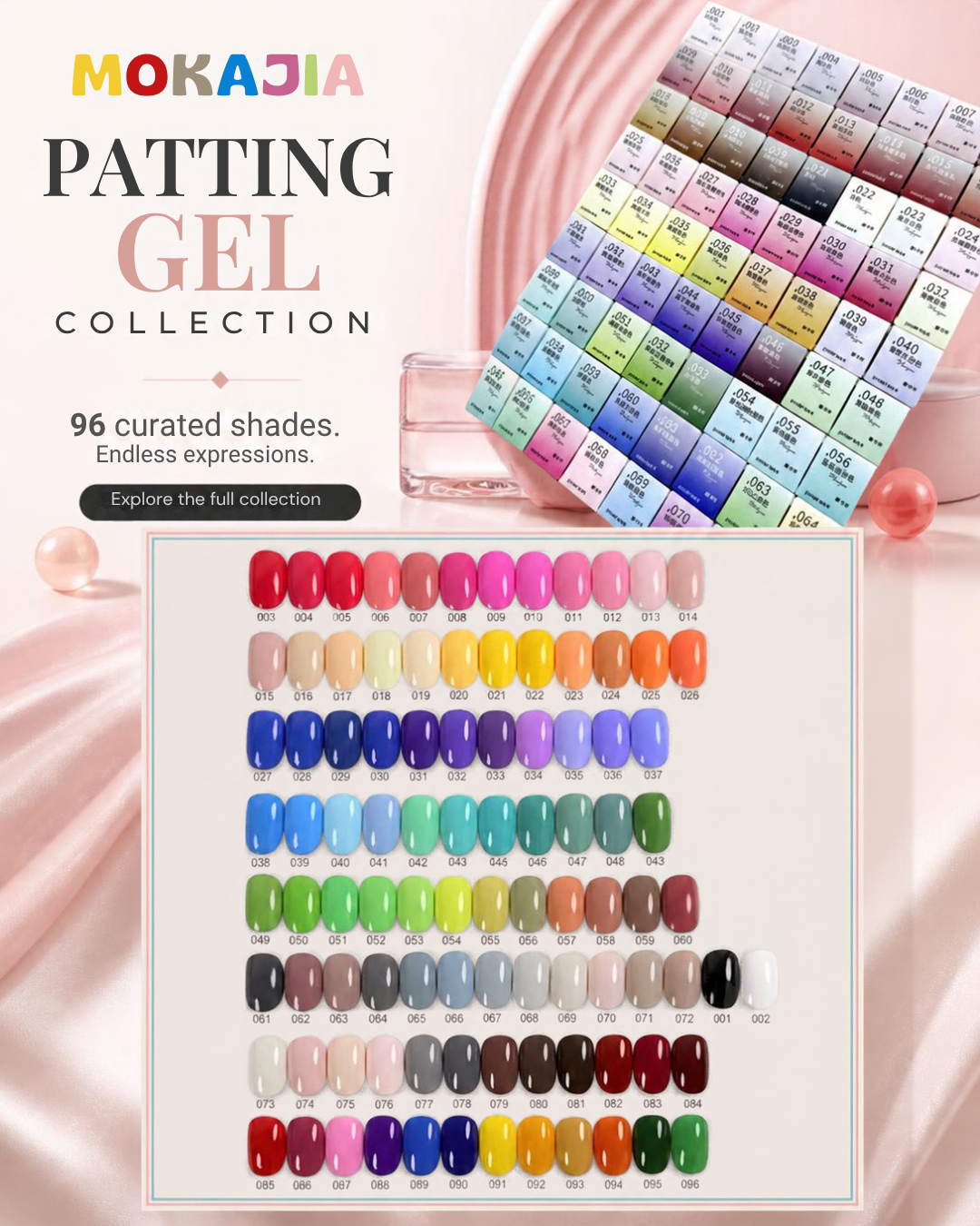 MOKAJIA 96-Color Solid Cream Mud Gel Polish Set | UV/LED Painting & Polish Gel