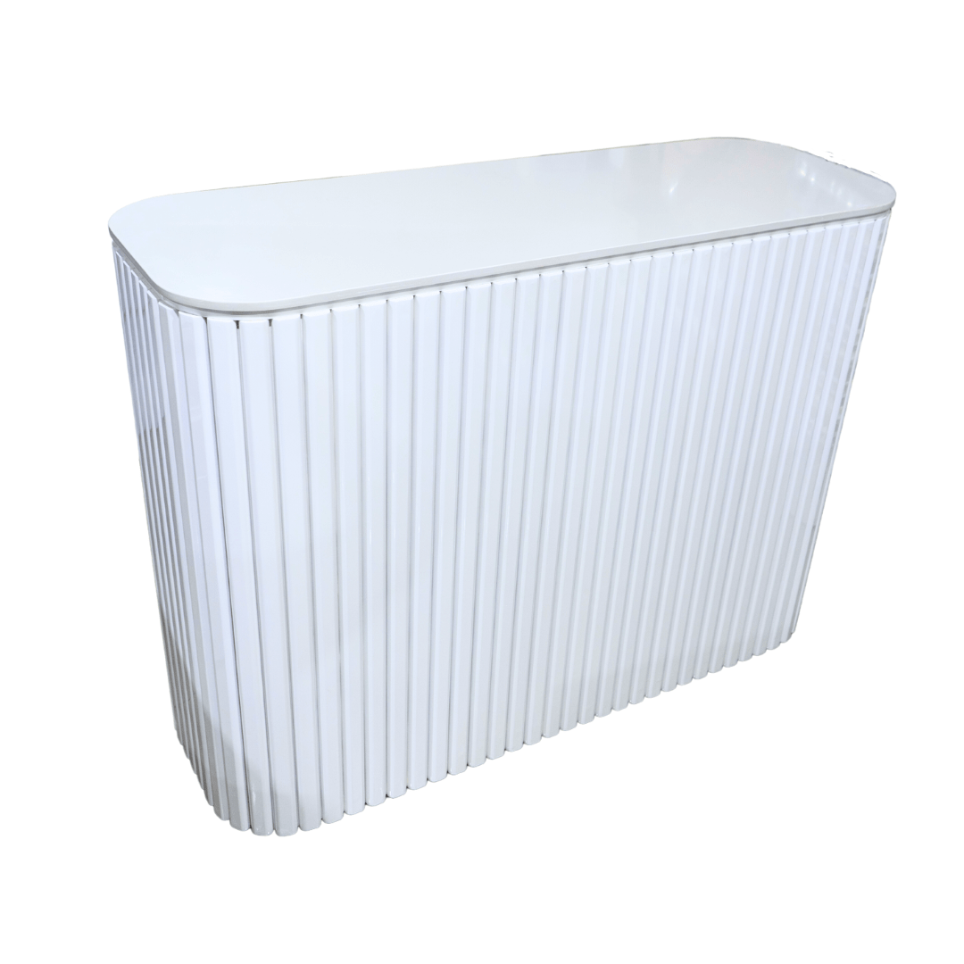 Nail White Tambour Reception Desk (Please Call JNBS to Order)