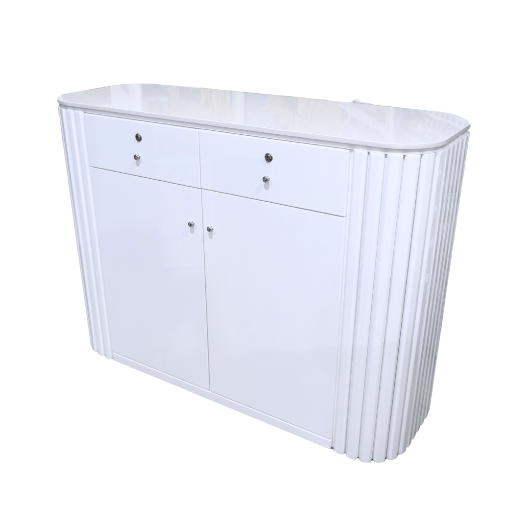 Nail White Tambour Reception Desk (Please Call JNBS to Order)