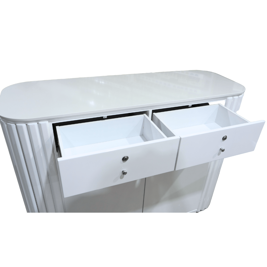 Nail White Tambour Reception Desk (Please Call JNBS to Order)