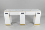 JNBS Royal Double Manicure Table with Ceramic Table Top (Please Call JNBS to Order)