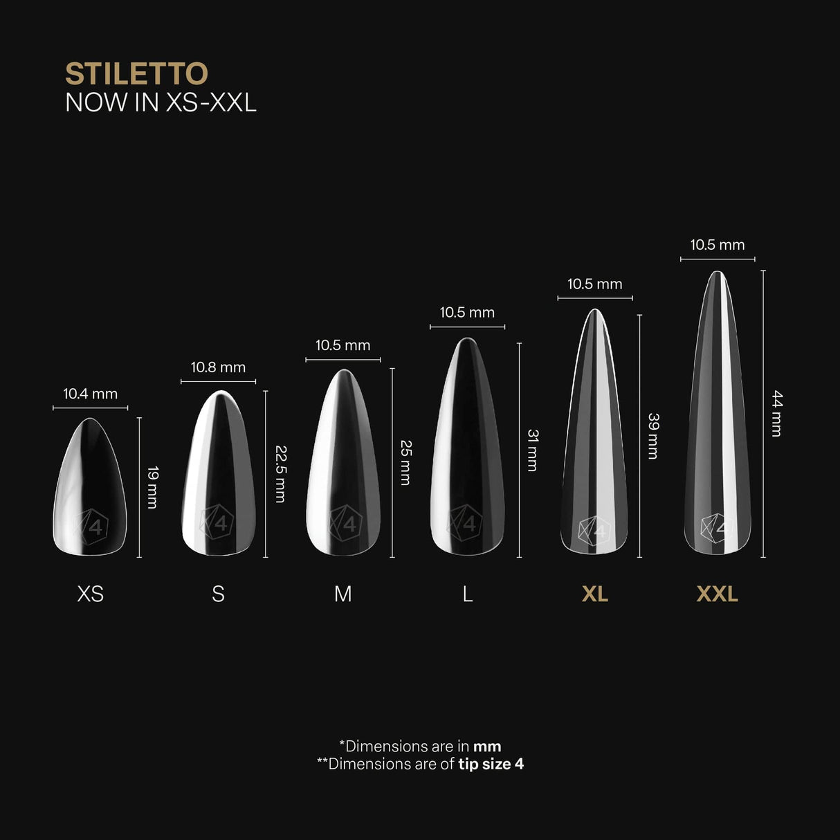 Apres Gel X™ Box of 600pcs / 420pcs 2.0 Sculpted Stiletto Tips