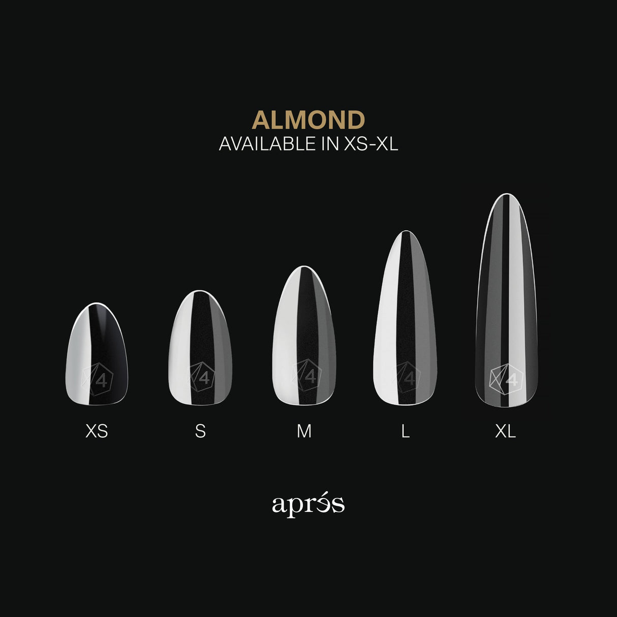 Apres Gel X™ Box of 280pcs Sculpted Almond Medium Tips Mini
