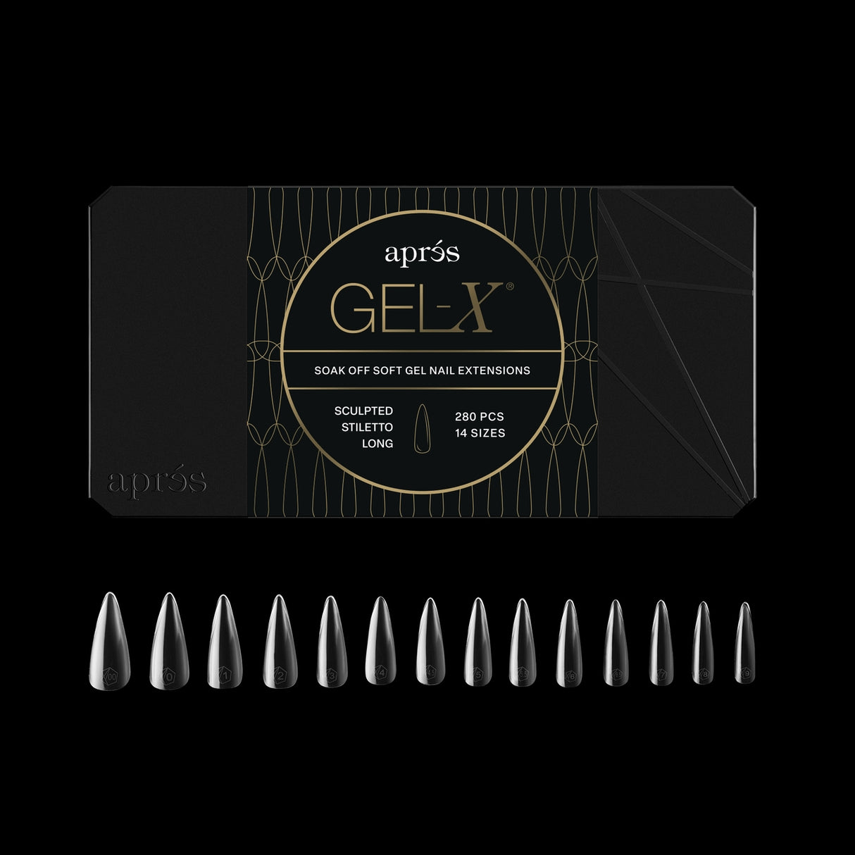 Apres Gel X™ Box of 280pcs / 210pcs Sculpted Stiletto Tips Mini