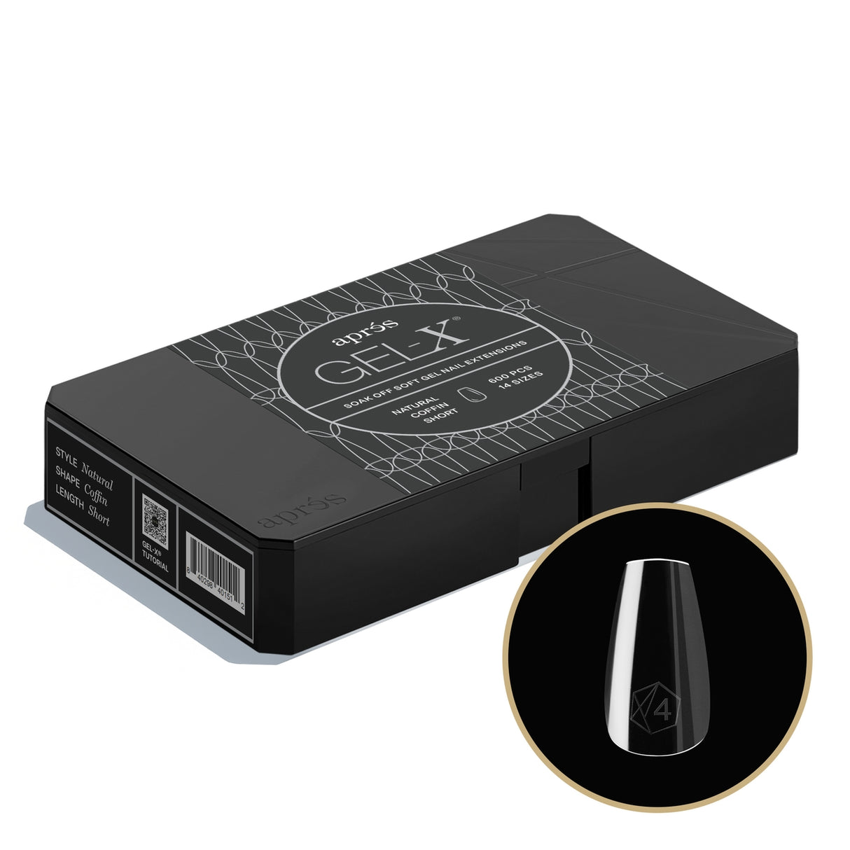 Apres Gel X™ Box of 600pcs 2.0 Natural Coffin Tips
