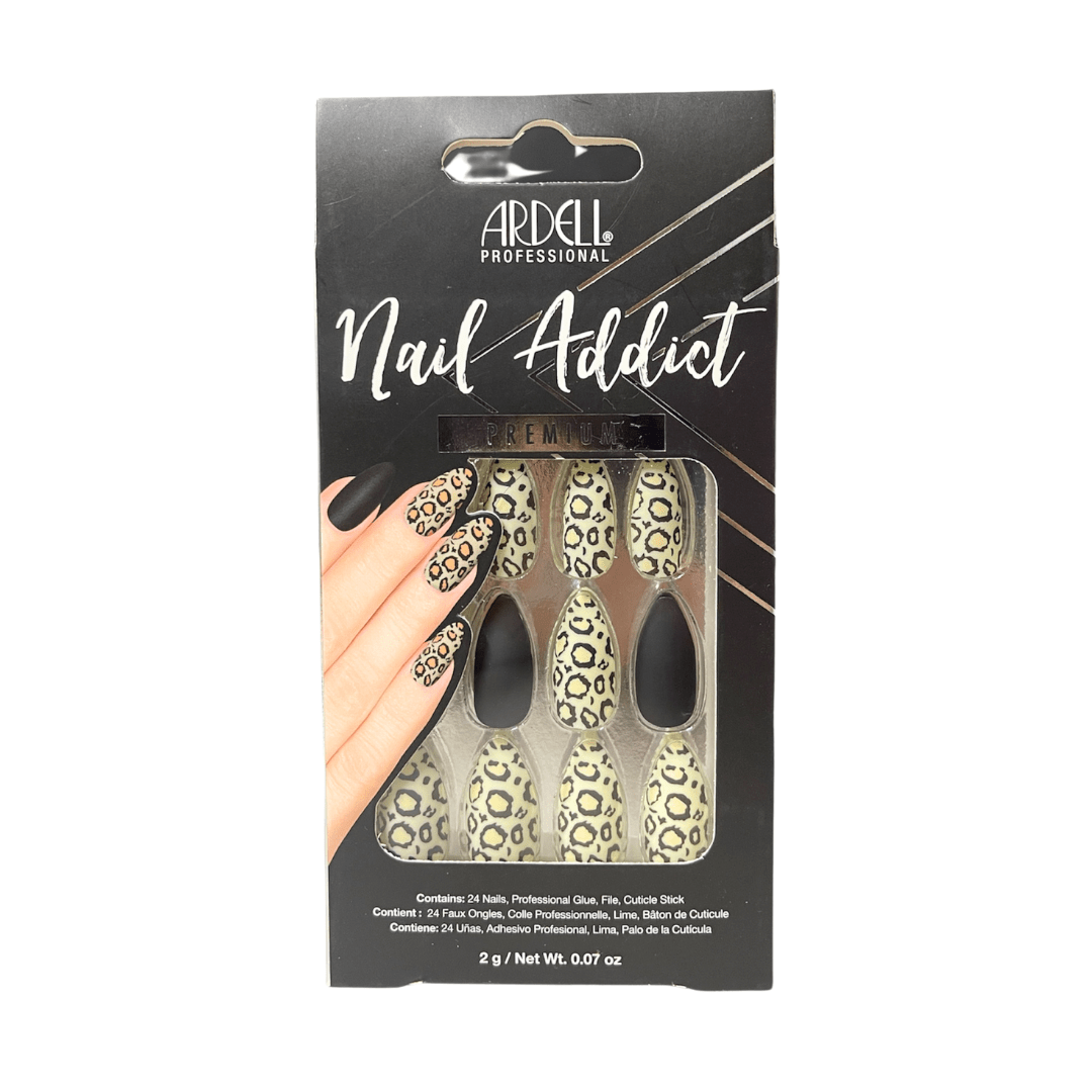 Ardell Nail Tips Set Nail Addict Premium Black Leopard