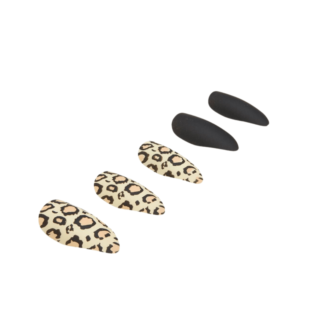 Ardell Nail Tips Set Nail Addict Premium Black Leopard