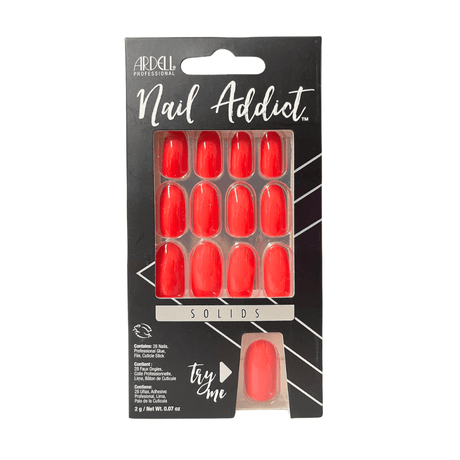 Ardell Nail Tips Set Nail Addict Solids Cherry Red