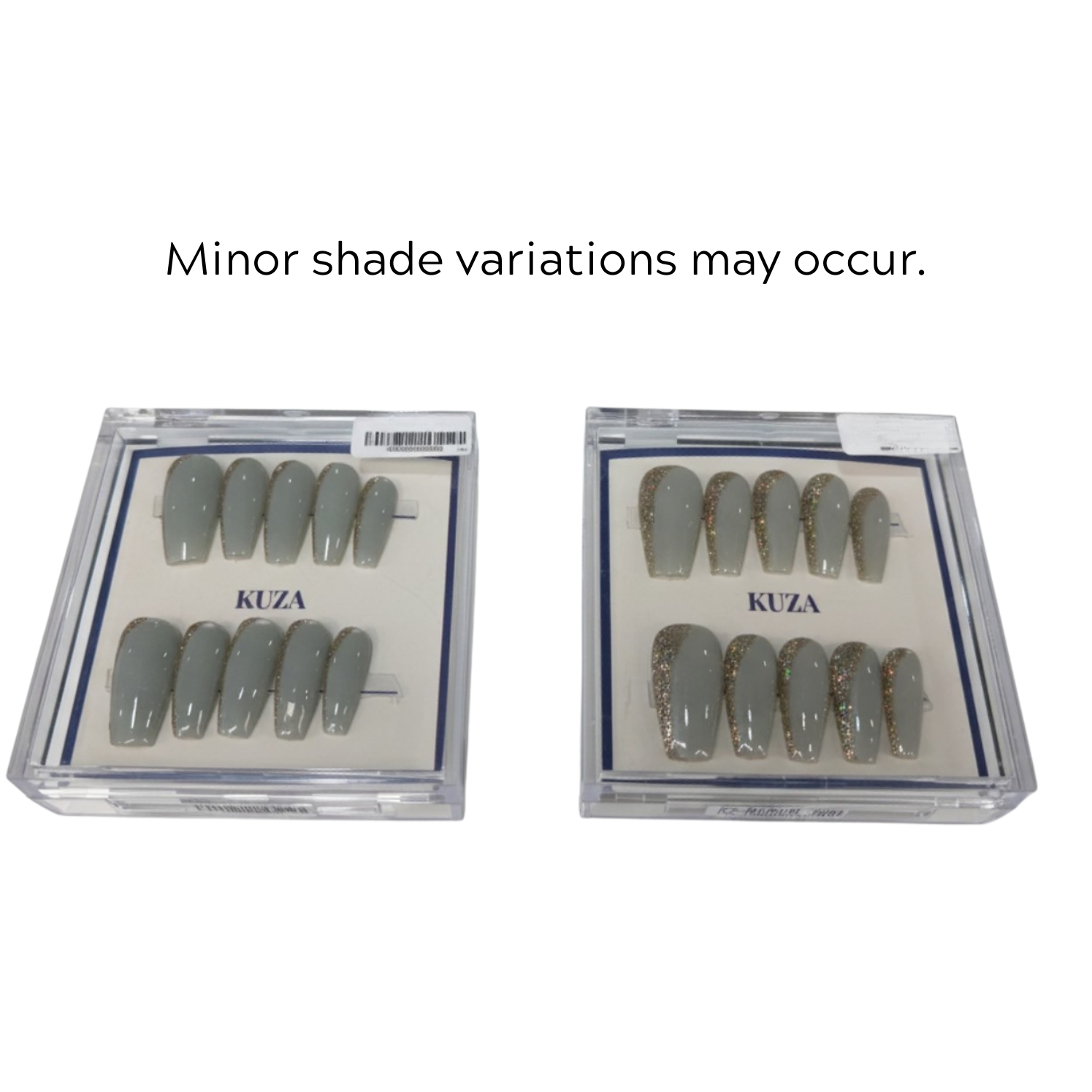 KUZA Press On Nails - Cat Eye and Gold Glitter Design - 8890/8891