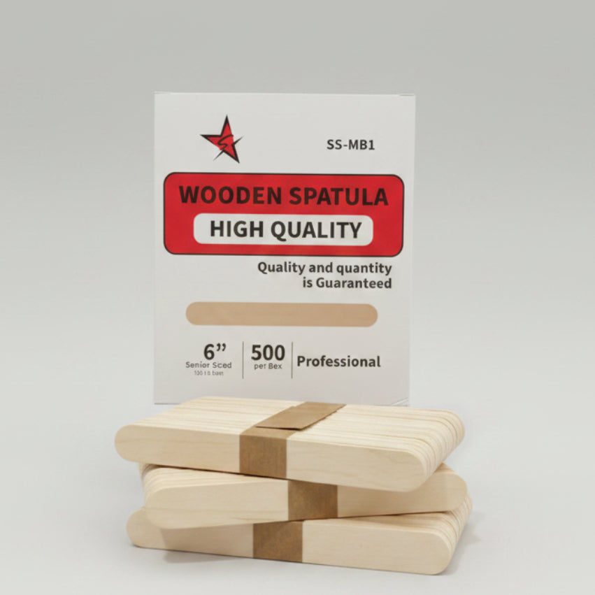 Silver Star Wood Stick Spatula 6" (500pcs)