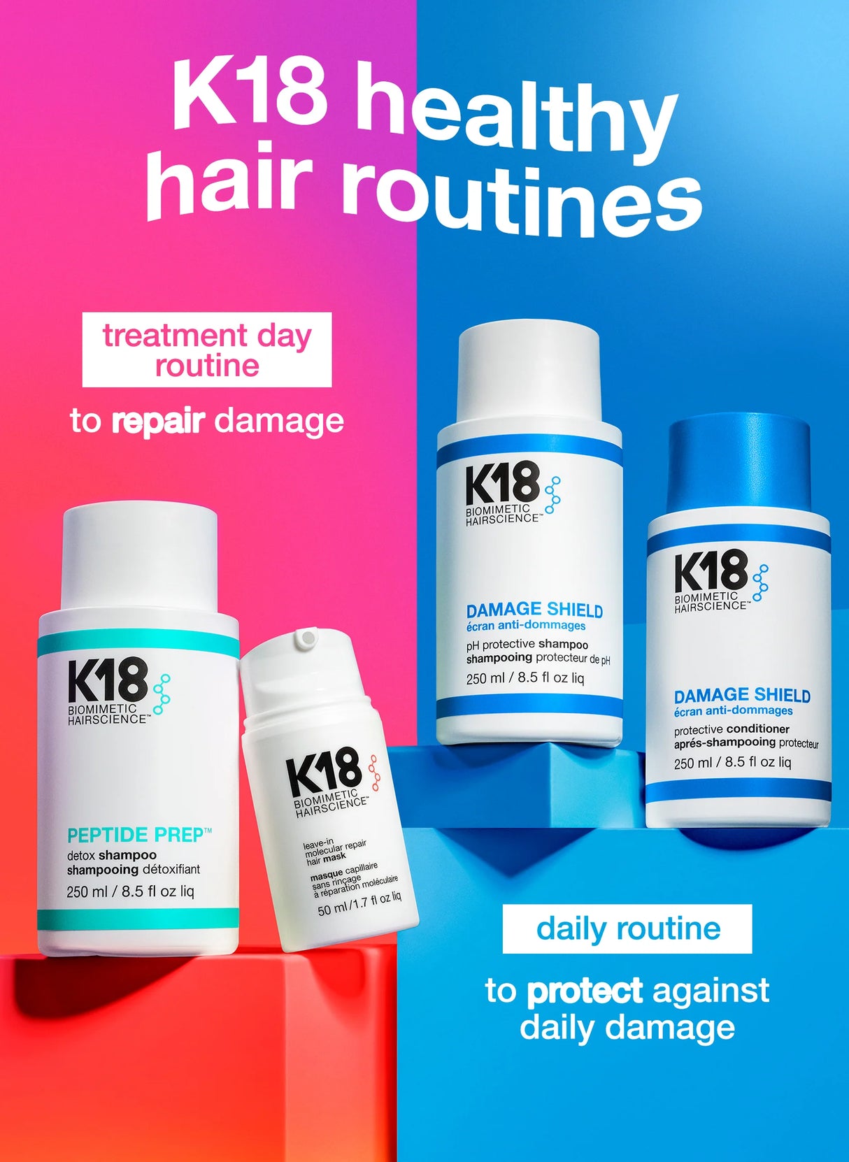 K18 Biomimetic Hairscience DAMAGE SHIELD pH Protective Shampoo 8.5 fl. oz.