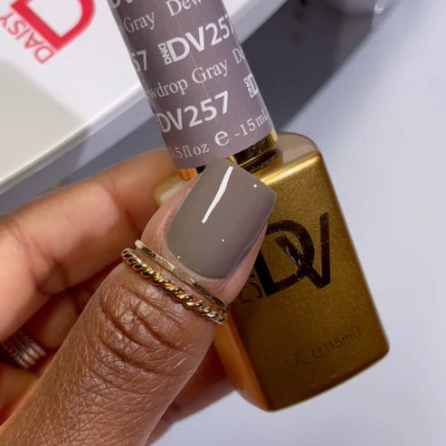 DND DIVA Duo Gel Matching Color 257 Dewdrop Gray