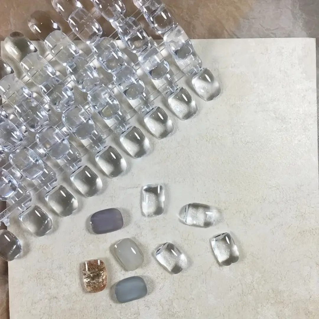 JNBS Transparent Glass Nail Swatch Sample Rectangle (80pcs/pack)