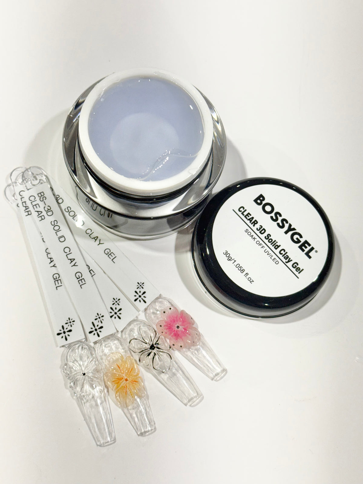Bossy 3D Solid Clay Gel | Non-Sticky Moldable Nail Art Gel
