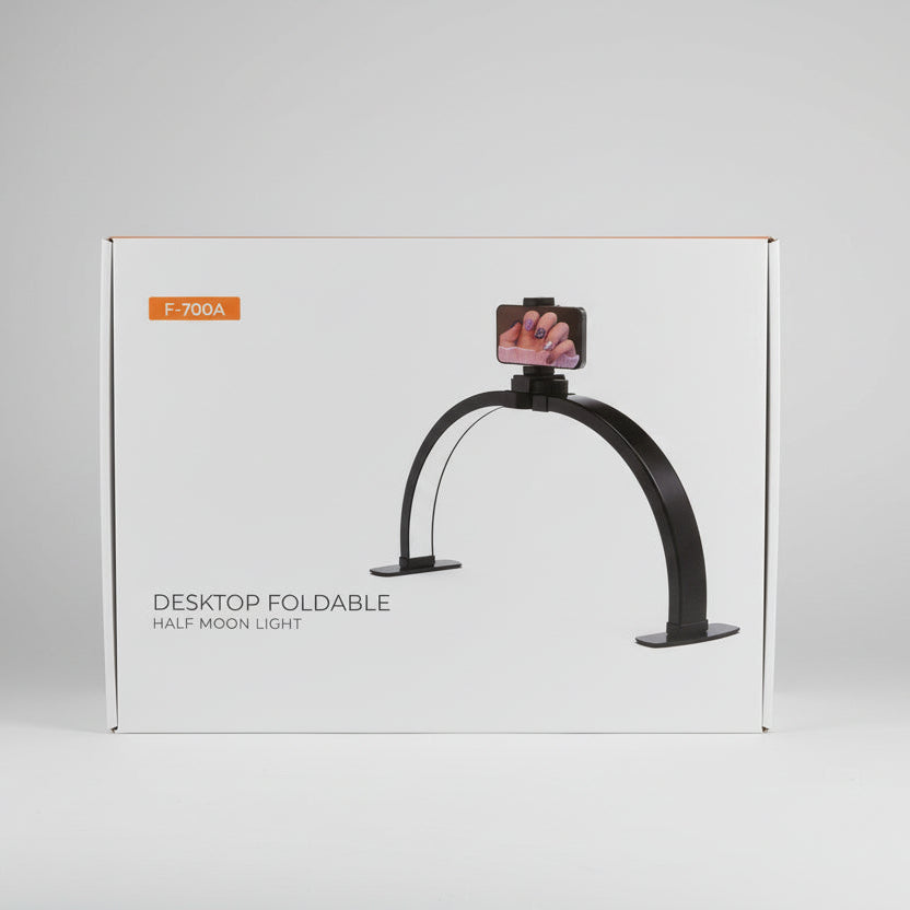 JNBS 29" Foldable Half Moon LED Light with Phone Holder - White