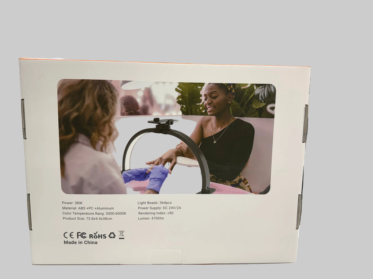 JNBS 29" Foldable Half Moon LED Light with Phone Holder - White