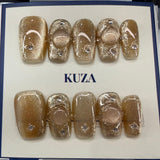 KUZA Press On Nails - Coffin Cat Eye - 8866/8867/8868